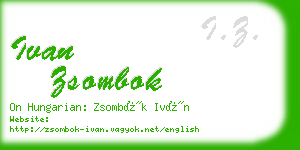 ivan zsombok business card